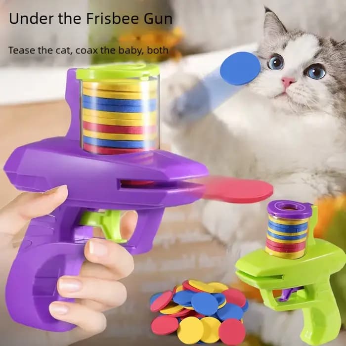 Jouet pour chat et chien avec ensemble de disques volants colorés
