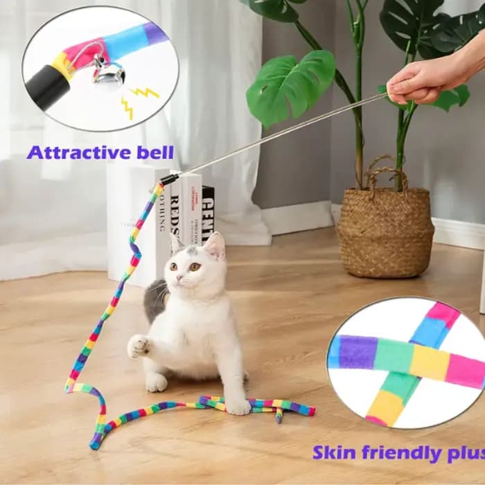 Jouet arc-en-ciel interactif pour chat