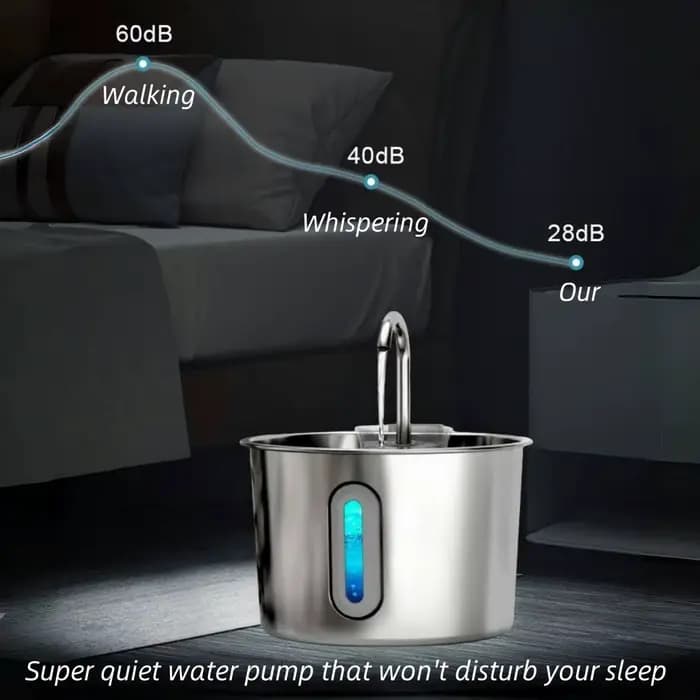 Fontaine d'eau en acier inoxydable pour chat et chien