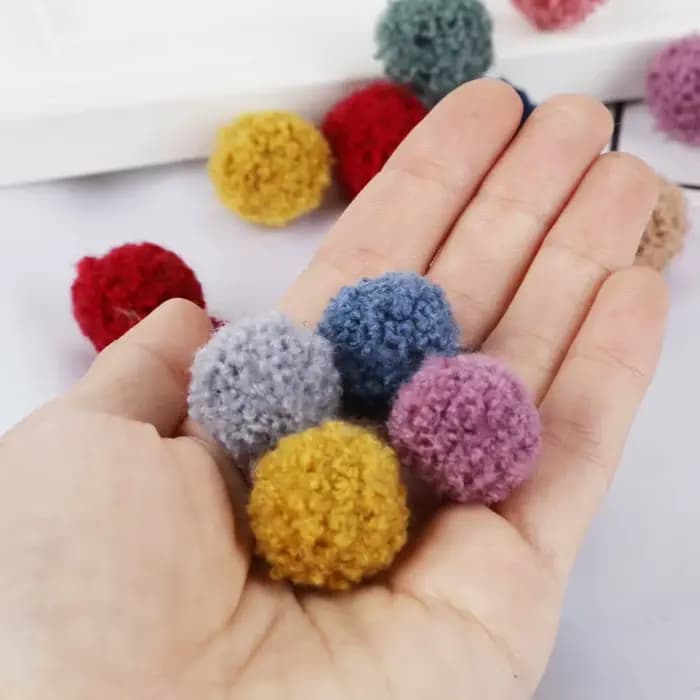 Pompon doux 15/20mm, 10 pièces/lot