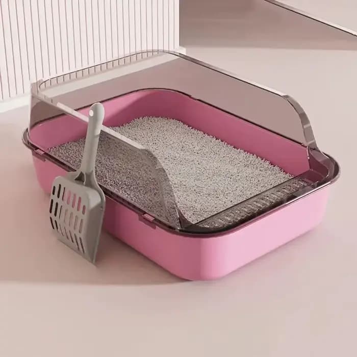 Bac à litière pour chat avec spatule