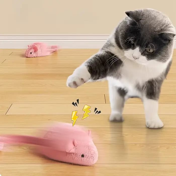 Nouveau souris interactive en peluche chat à mâcher jouets ennui interactif