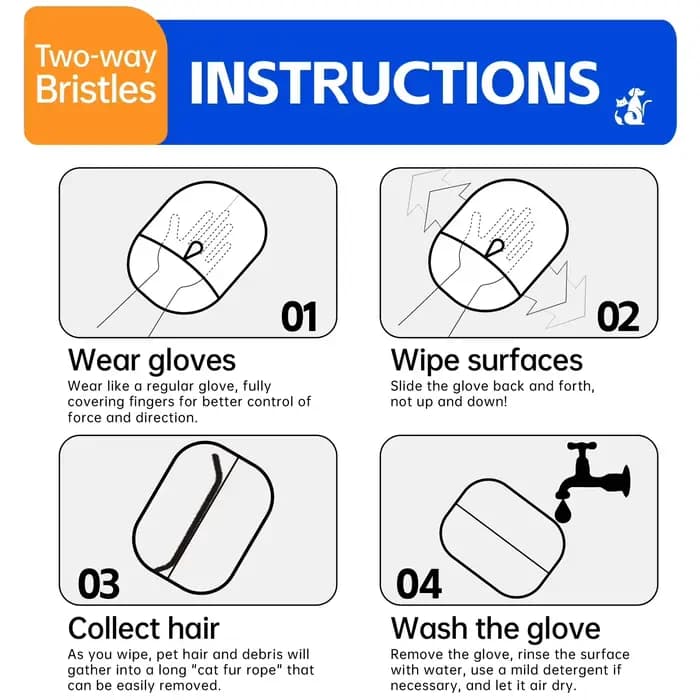 Gants de toilettage pour animaux de compagnie