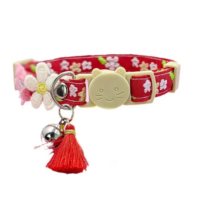 Collier pour chat avec cloche en dentelle