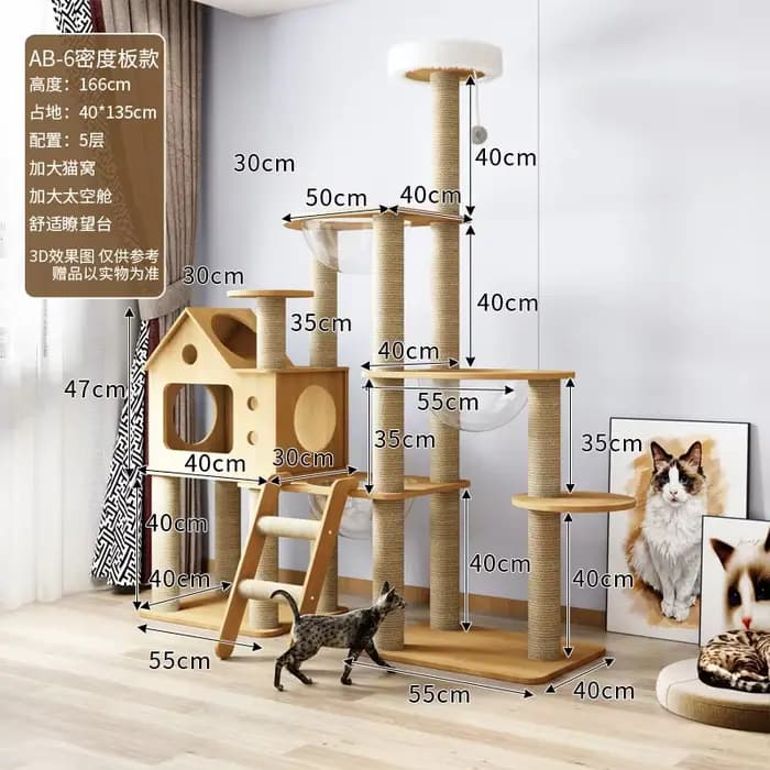 Arbre à chat multi-niveaux pour chats de grande taille