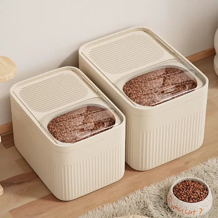 Conteneur de rangement d'aliments pour chiens 5/10 / 15L grande capacité transparente Boîte de nourriture pour animaux