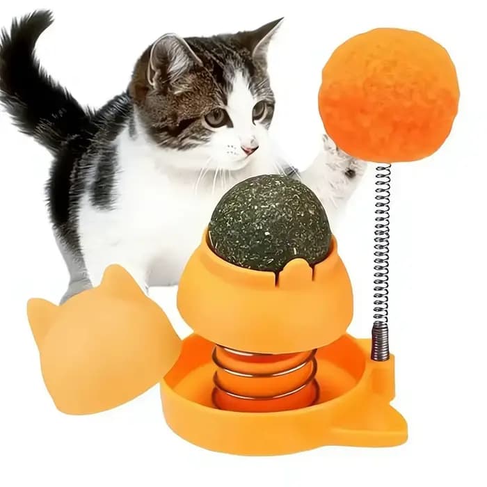 Jouet d'herbe à chat rotatif