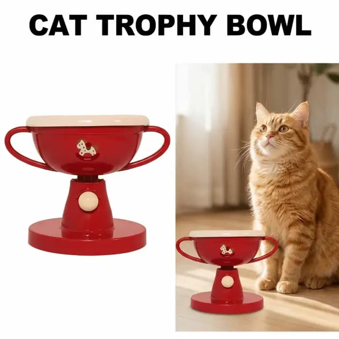 Bol à trophée créatif pour chat en céramique