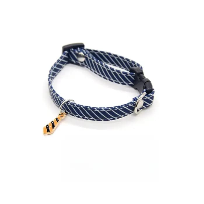 Collier pour chat à rayures avec nœud papillon