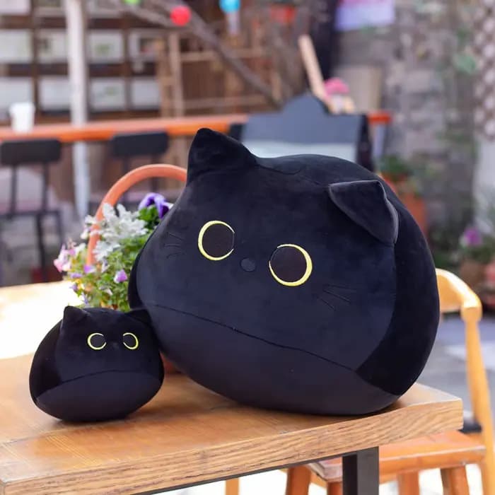 Peluche chat noir Kawaii