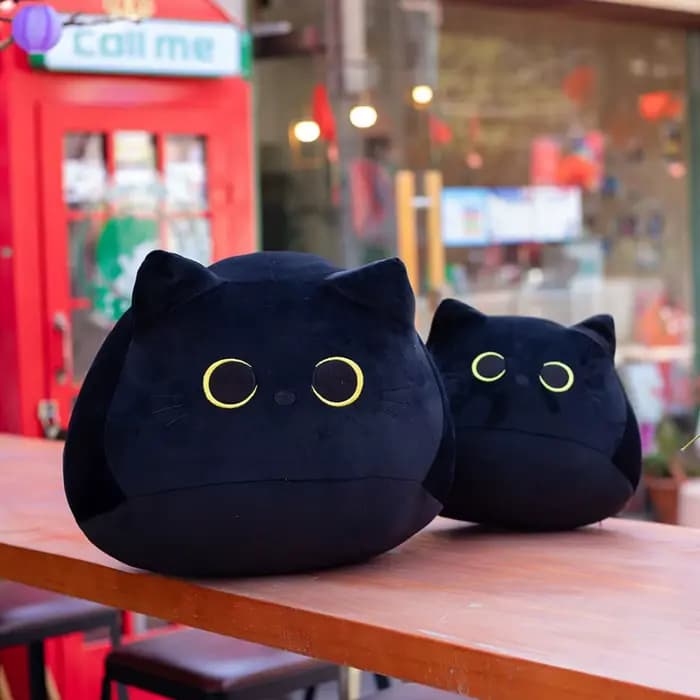 Peluche chat noir Kawaii