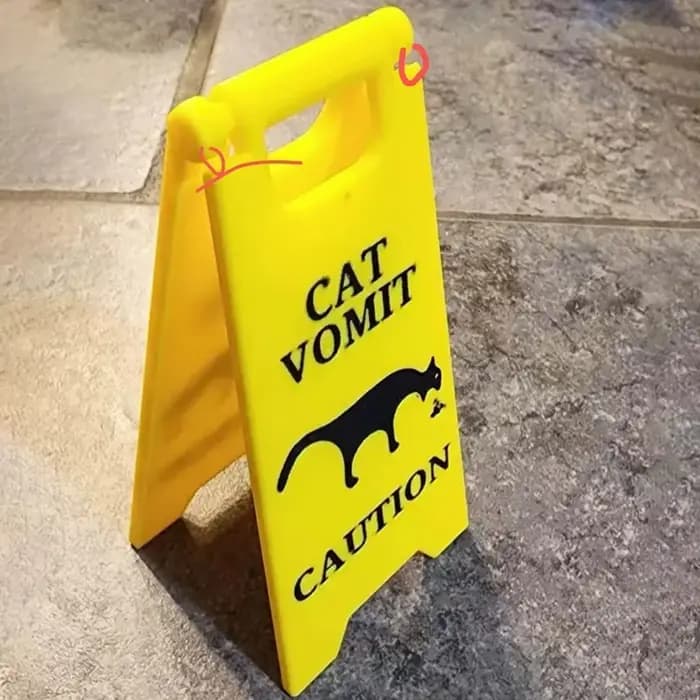 Panneau de vomissement de chat drôle