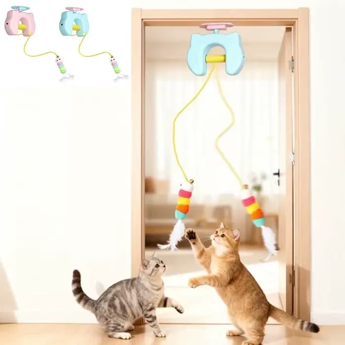Jouet électrique pour chat avec 2 cordes