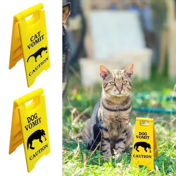 Panneau de vomissement de chat drôle