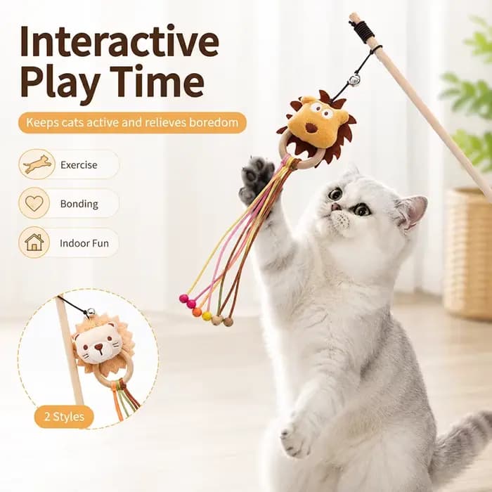 Jouet interactif en bois pour chat