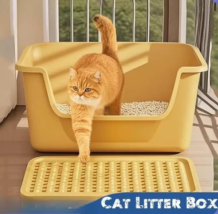 Bac à litière pour chat de grande capacité