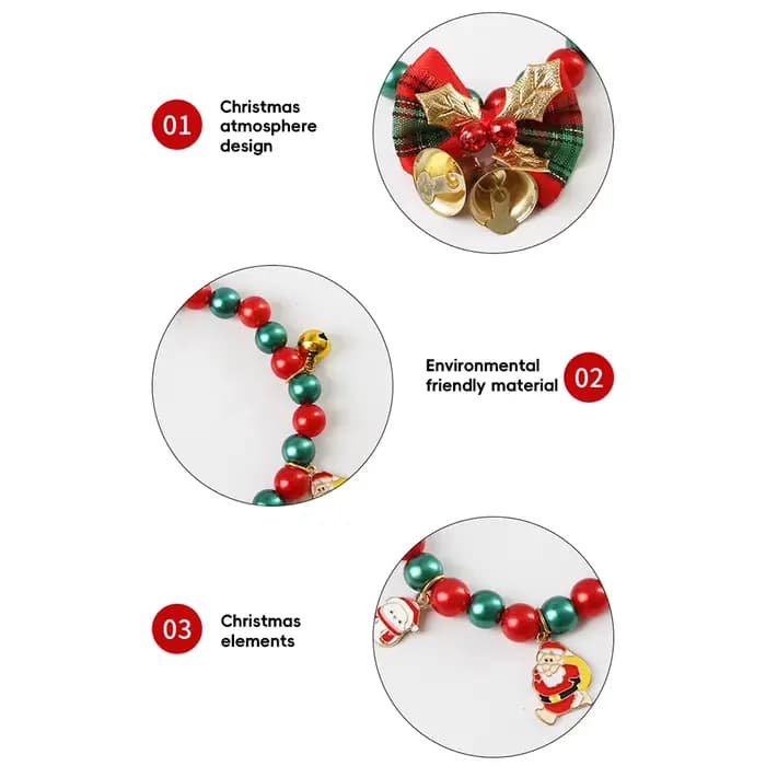 Collier cloche de noël multicolore pour chat