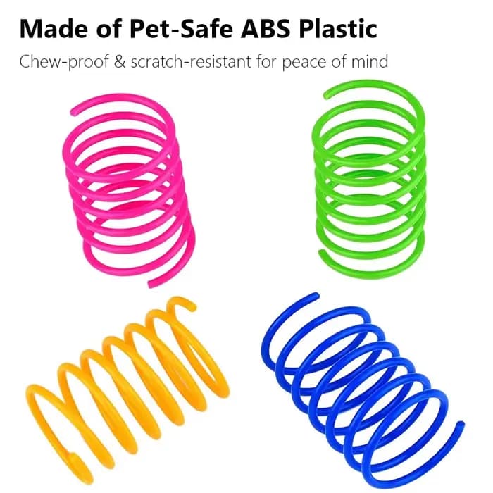 4 jouets à ressort colorés pour chats