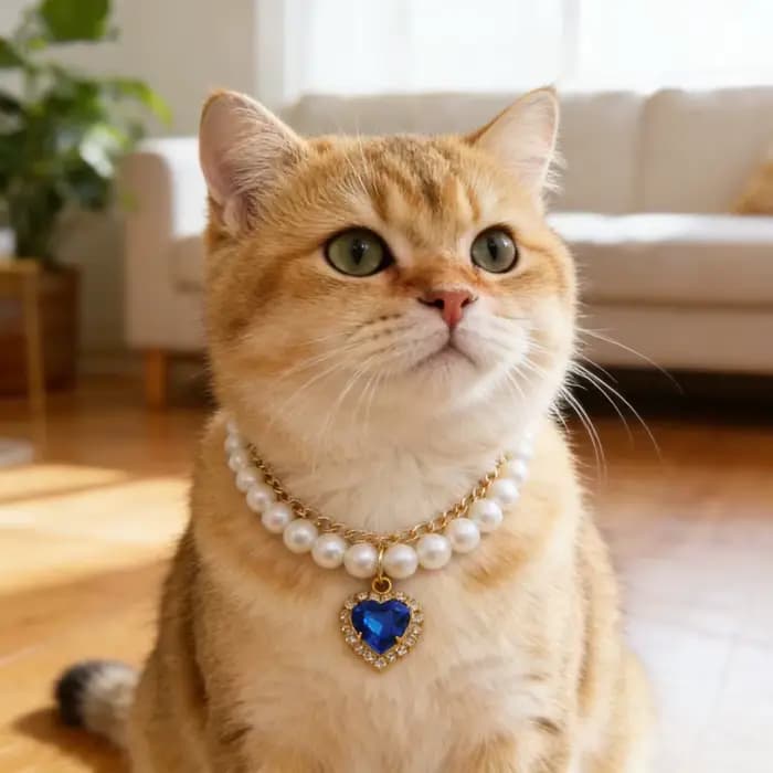 Collier pour chat avec perles haute simulation