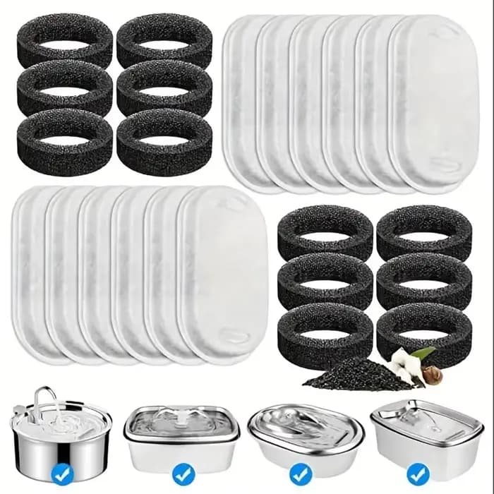 8/12/16/24 pièces filtres de fontaine d'eau pour chat pour 108Oz/3.2L débit