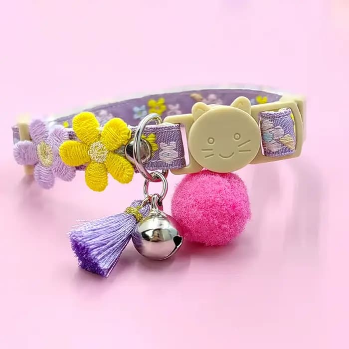 Collier pour chat avec cloche en dentelle