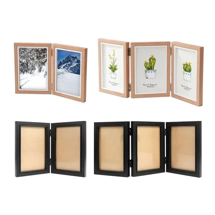 Cadre Photo à charnière pliable en bois