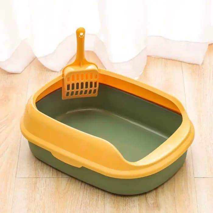 Petite litière semi-fermée pour chat, bac à litière anti-déversement pour chat domestique, bac à déchets pour chaton d'intérieur, fournitures sanitaires pour animaux de compagnie