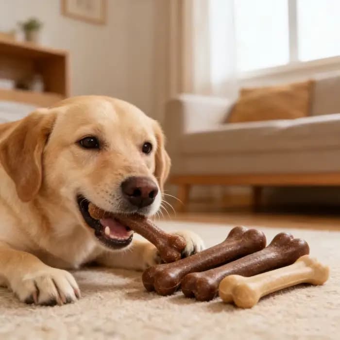 Jouet à mâcher durable pour chien au goût de bœuf
