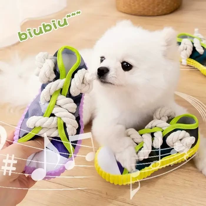 Jouet pour chien en toile avec nœud en corde