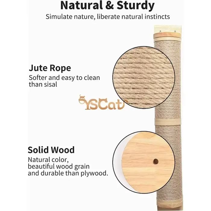 Arbre à chat d'intérieur moderne de luxe en bois courbé avec sisal durable