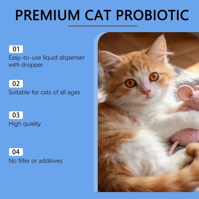 Gouttes Probiotiques pour Chats - Probiotique Liquide