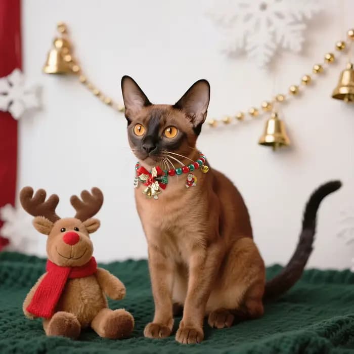 Collier cloche de noël multicolore pour chat