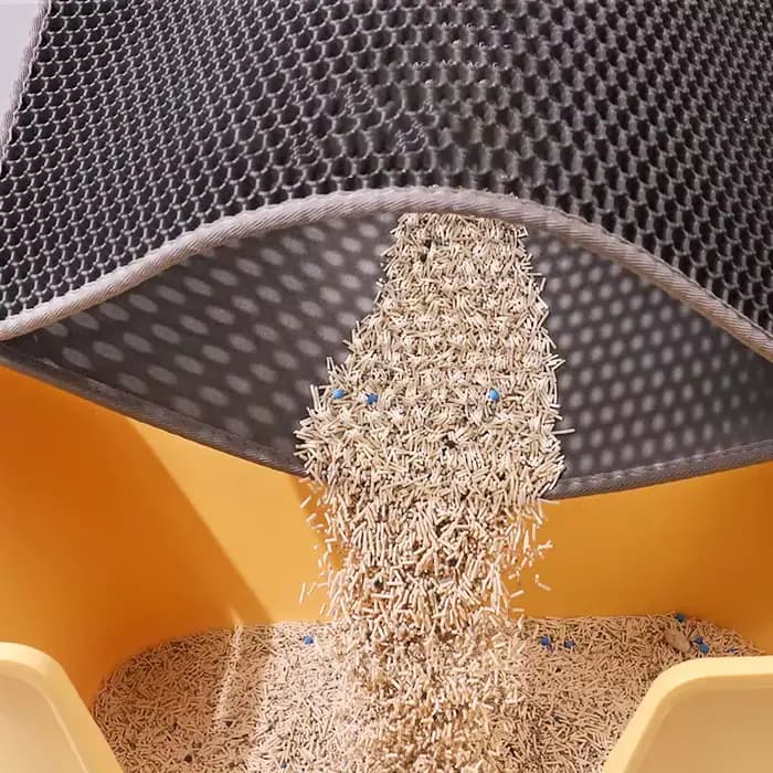 Polymères de Litière pour Chat, Double Couche, Imperméable, Piège à Urine, Facile à Nettoyer, Antidérapant, Coussin à Gratter, Grand Pied Pa