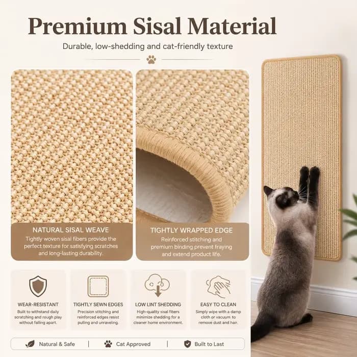 Tapis à gratter mural en sisal pour chat