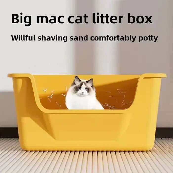 Bac à litière pour chat de grande capacité