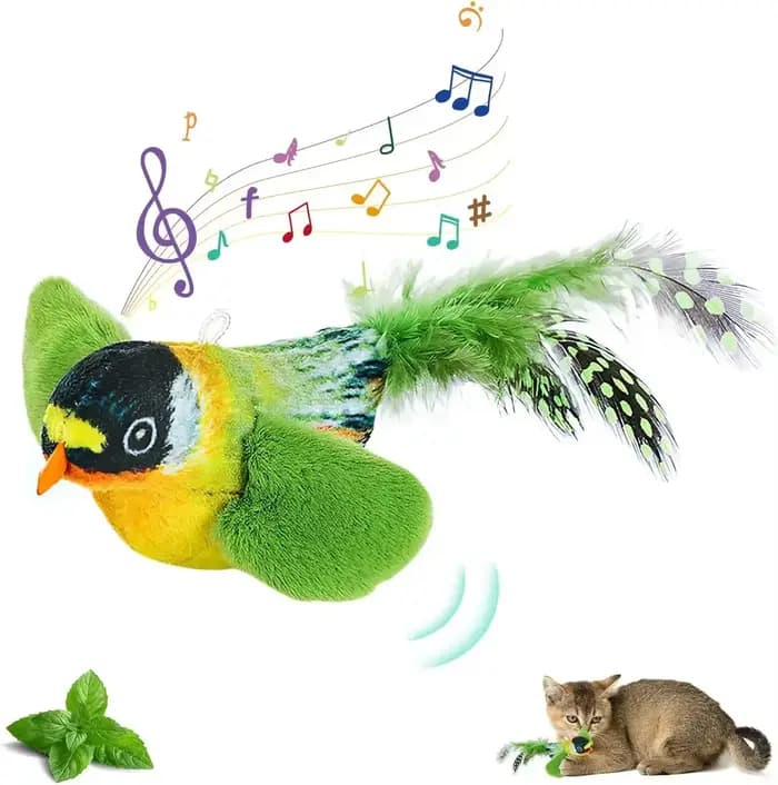 Jouet pour chat qui imite le chant d'oiseaux pour l'amuser
