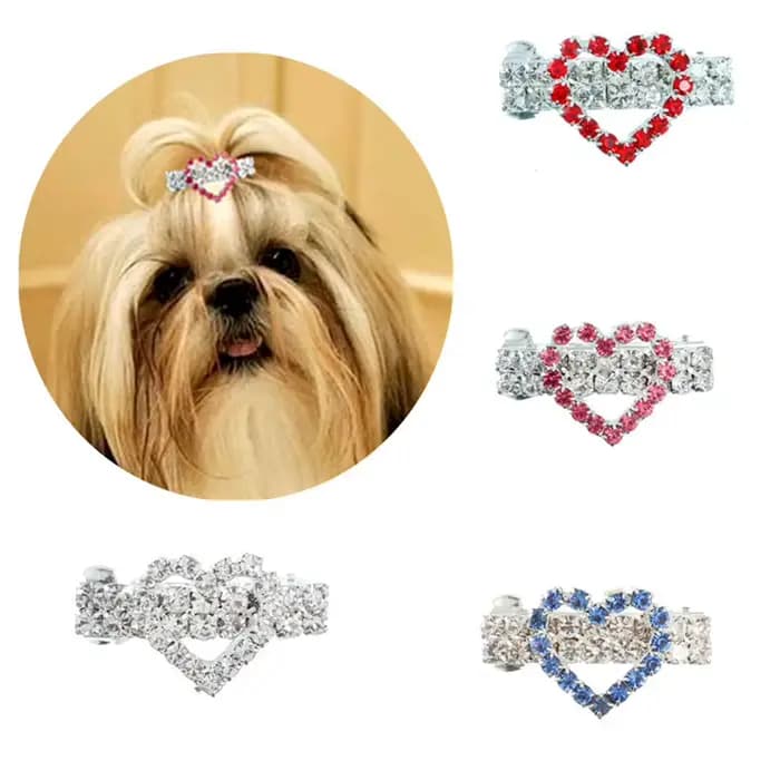 Pet belles épingles à cheveux accessoires pour chiens arcs pour chiens de compagnie pinces à cheveux pour chiots chiens chat Yorkie Teddy cheveux toilettage accessoires pour cheveux d'animaux de compa