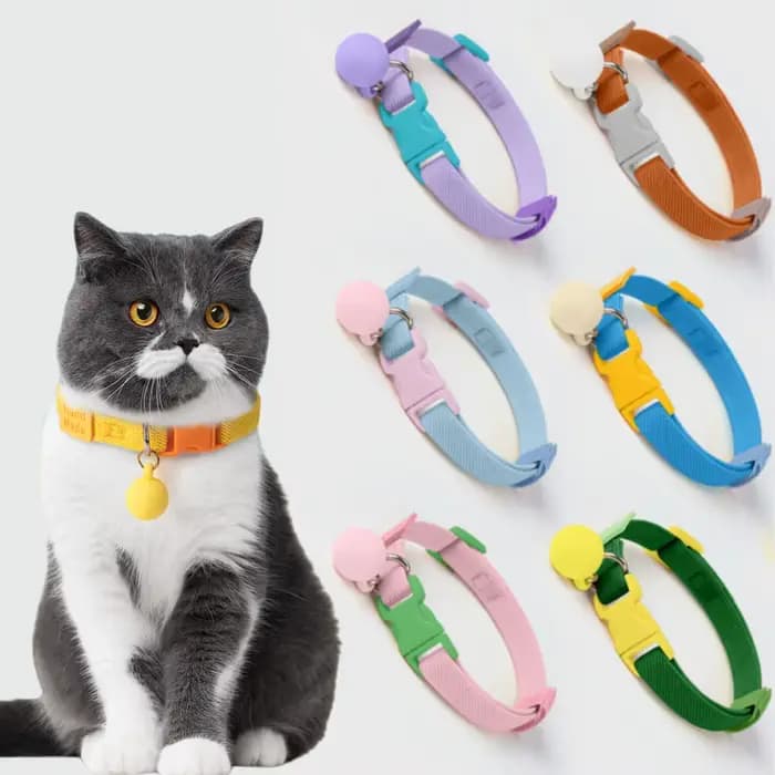 Collier de sécurité pour chat, colliers élastiques extensibles, légers pour chaton, cou pour tous les chats, avec boule Macaron, accessoires pour animaux de compagnie