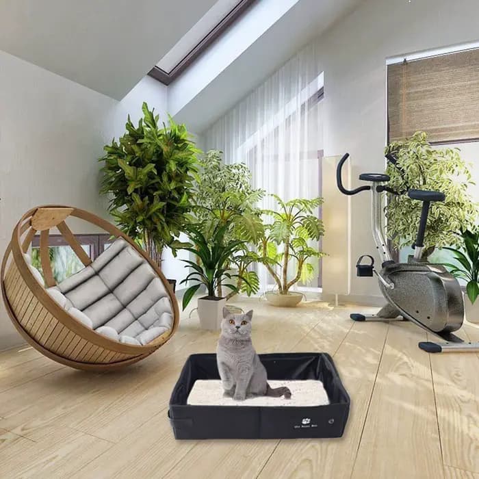 Bac à litière de voyage pour chats