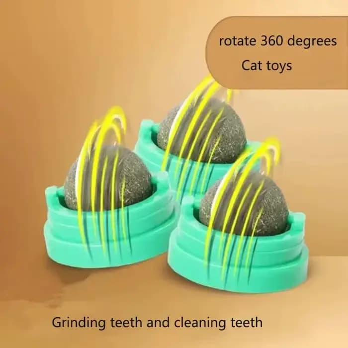 Jouet de nettoyage des dents pour chat en forme de boule de menthe
