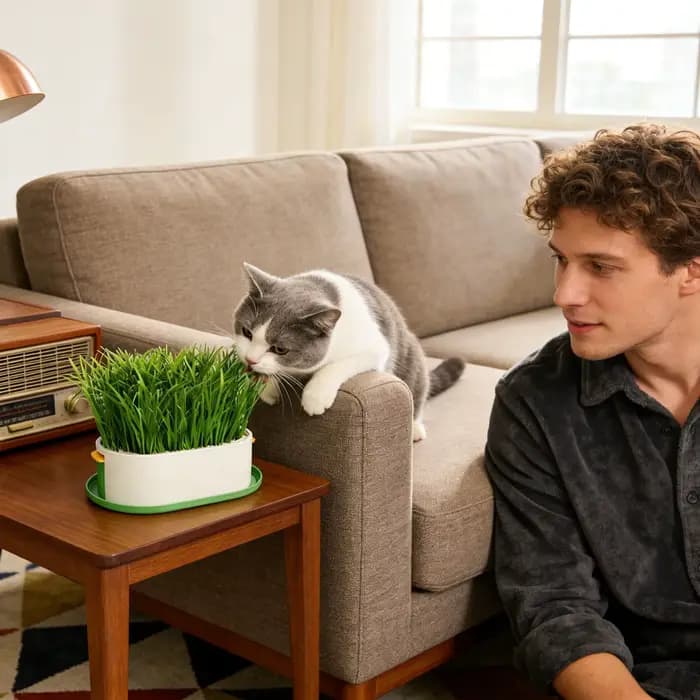 Boîte à herbe pour chat