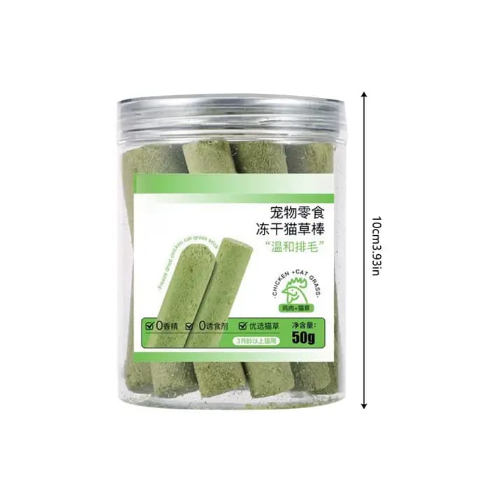 Bâtonnets de herbe pour chat lyophilisés