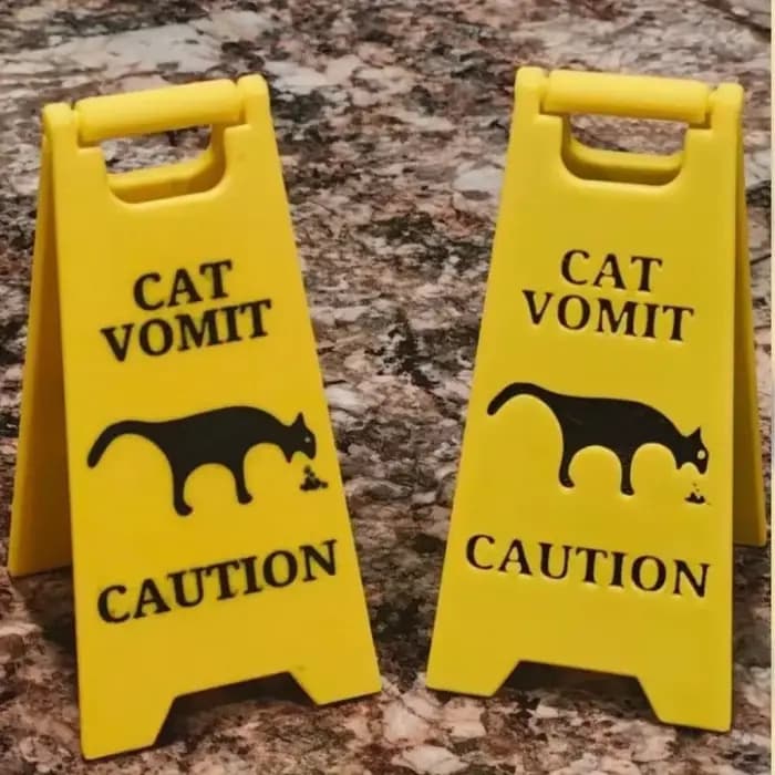 Panneau de vomissement de chat drôle