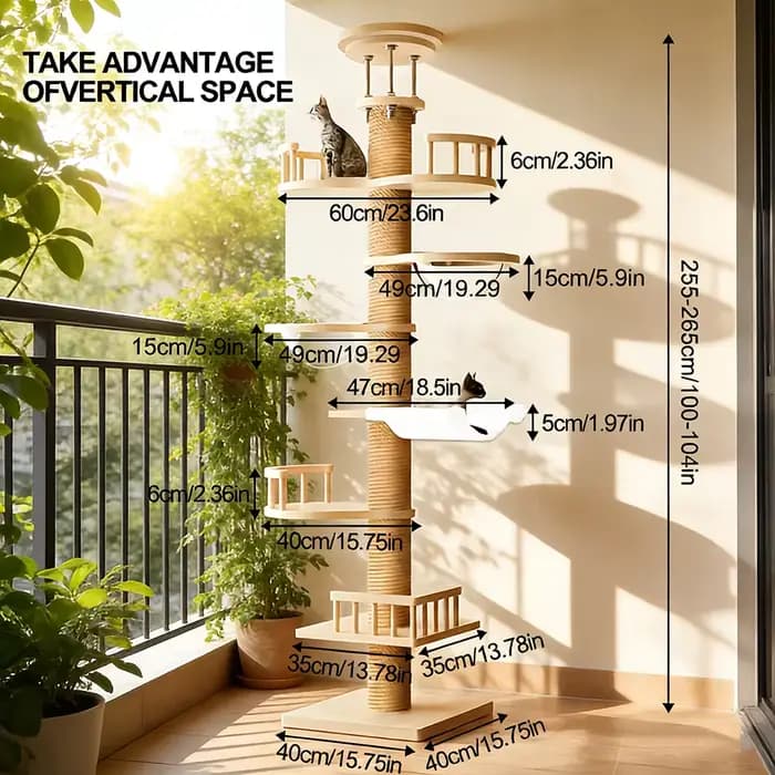 Arbre à chat multi-niveaux avec condo et perchoir