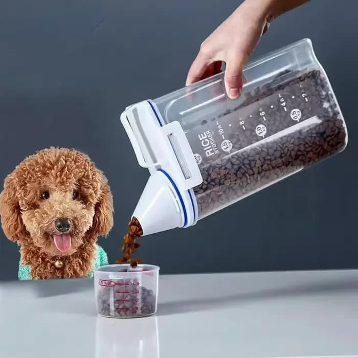 Seau de rangement en plastique pour nourriture pour chiens et chats