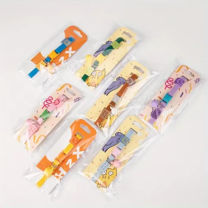 Collier de sécurité pour chat, colliers élastiques extensibles, légers pour chaton, cou pour tous les chats, avec boule Macaron, accessoires pour animaux de compagnie