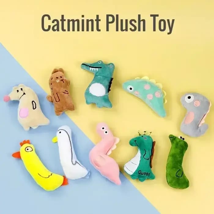 Jouet en peluche avec herbe à chat pour chats
