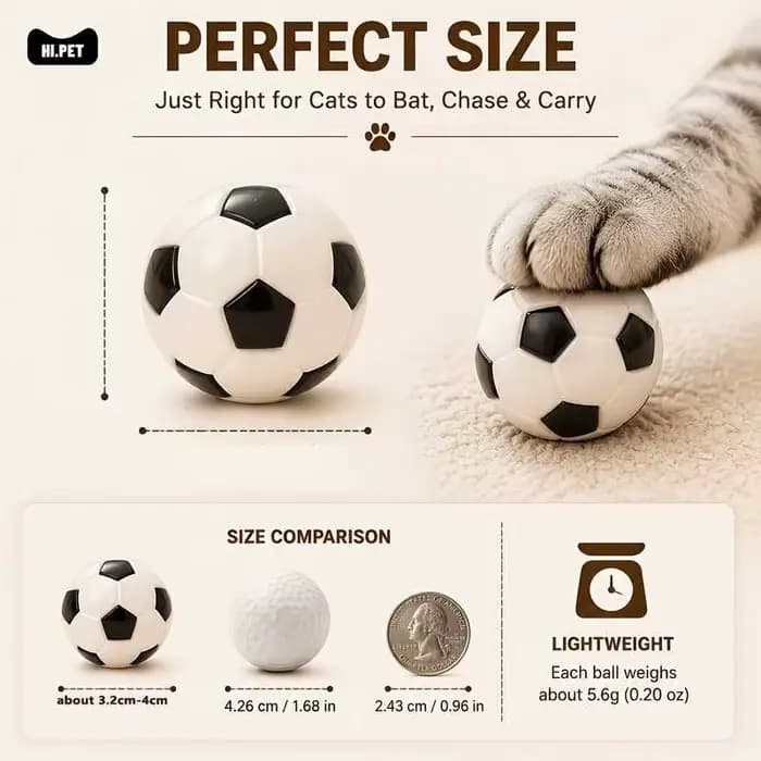 4 jouets de football pour chat
