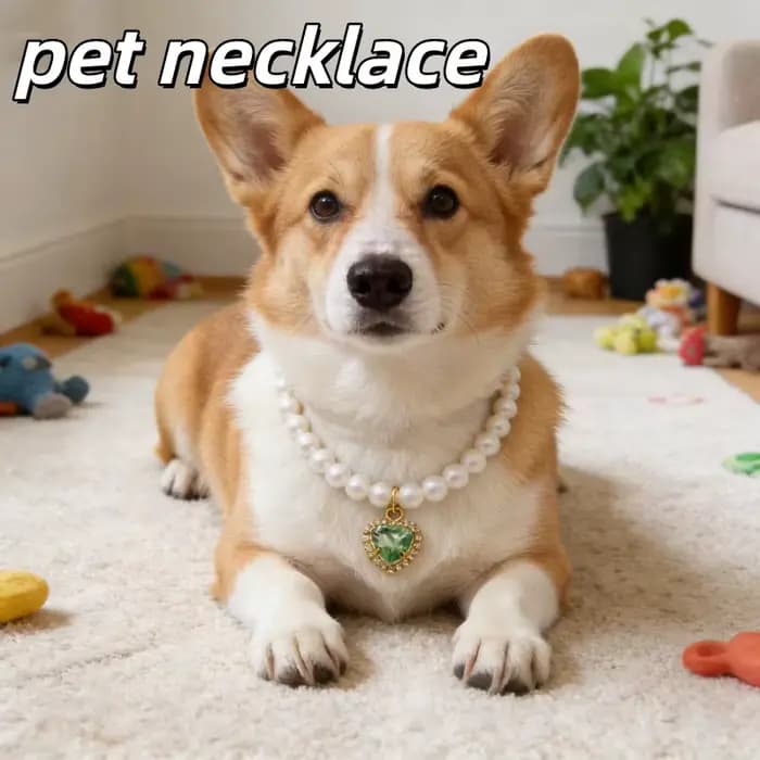 Collier pour chat avec perles haute simulation