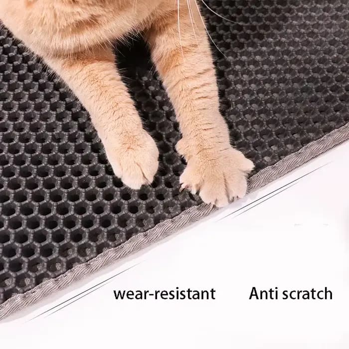 Polymères de Litière pour Chat, Double Couche, Imperméable, Piège à Urine, Facile à Nettoyer, Antidérapant, Coussin à Gratter, Grand Pied Pa
